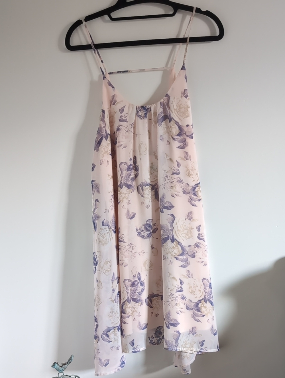 Streetwear Society Pale Pink Mini Dress with Lavender Floral Print
